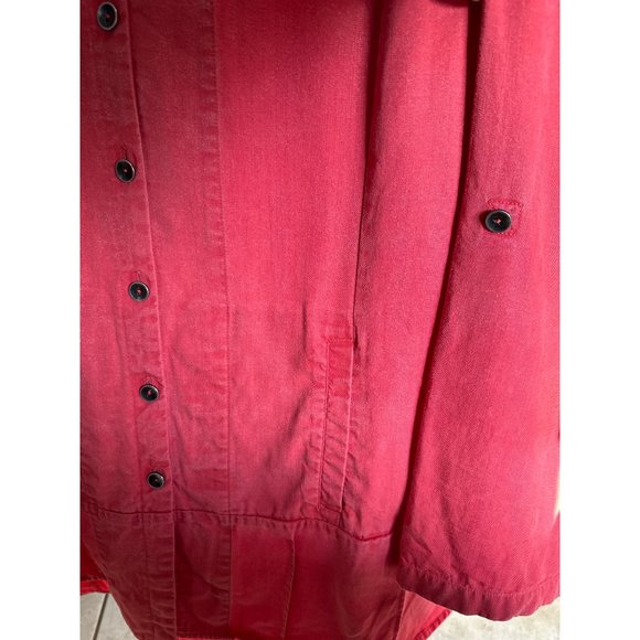 Soft Surroundings sz 2X Orange roll tab sleeve pockets peplum button front tunic - Picture 4 of 6